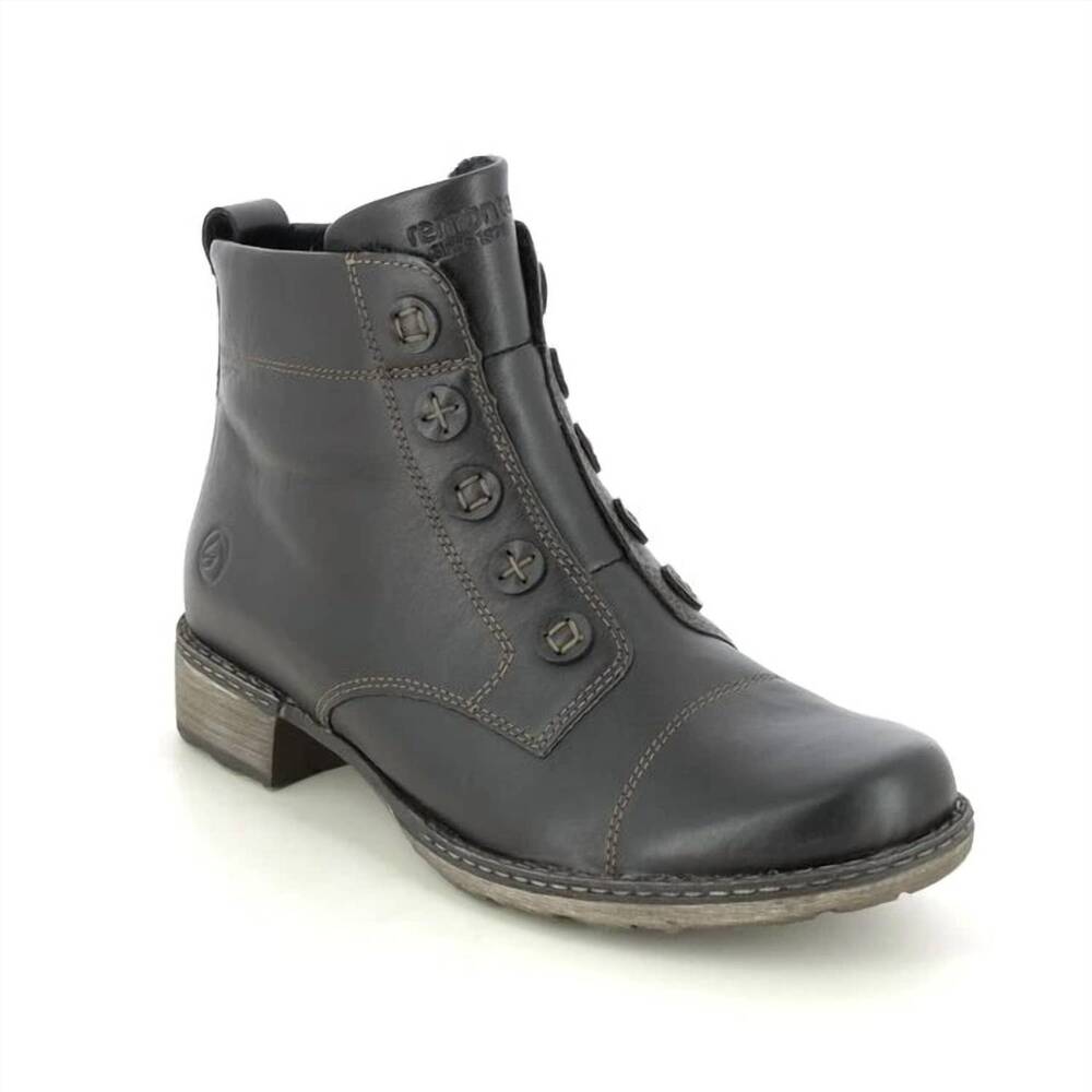 NEW RIEKER women's round toe boots in black/black
